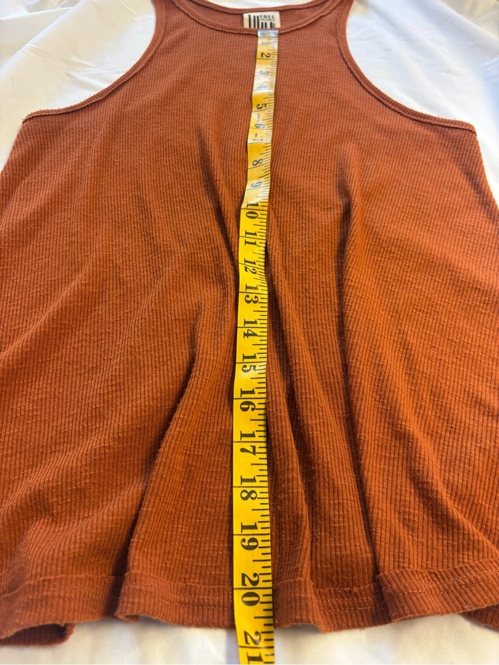 Free People Rust Orange Ribbed Flared Racerback Tank | Small - Picture 4 of 7